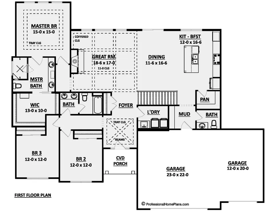 The Ashland main level floor plan